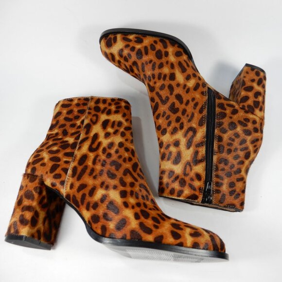 Steve Madden Jozie Bootie Size 7 Genuine Calf Hair Leather Leopard NEW $140 - Picture 5 of 12